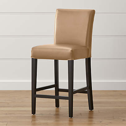 Lowe Café Latte Leather Counter Stool, Ivory Leather Counter Stools