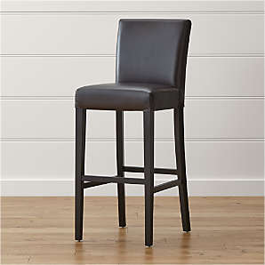 Leather Bar Stools Crate And Barrel, Black Leather Barstools
