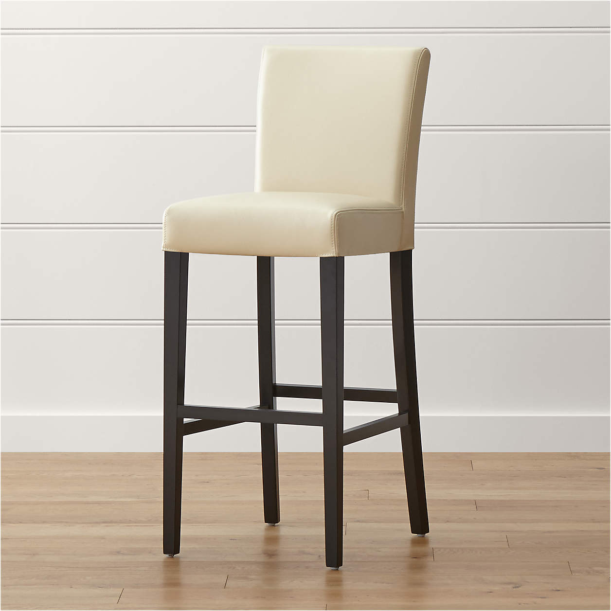Lowe Ivory Leather Bar Stools Crate & Barrel