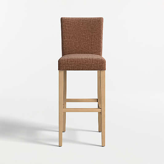 Lowe Doux Sienna Upholstered Bar Stool with Natural Wood Legs