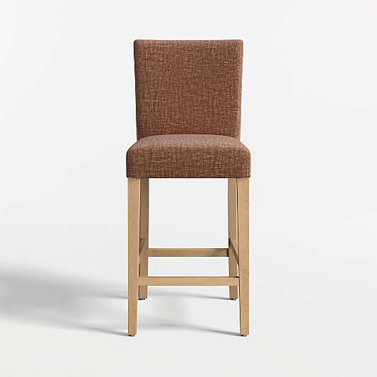Lowe Doux Sienna Upholstered Counter Stool with Natural Wood Legs