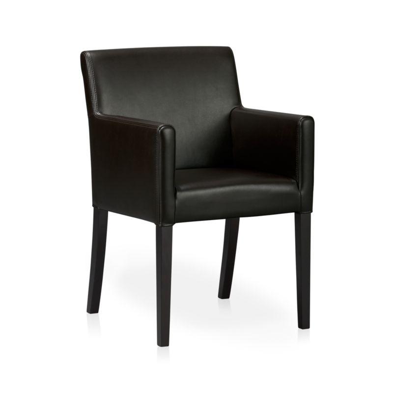 Lowe Onyx Leather Dining Arm Chair