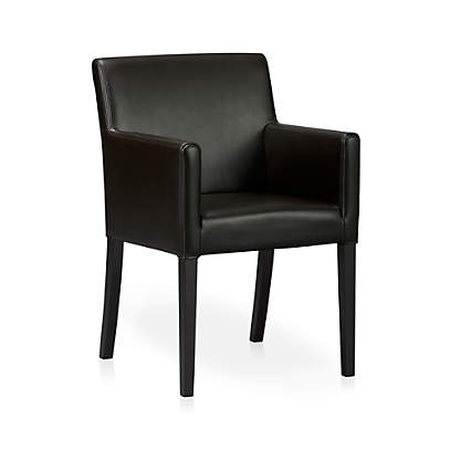 Lowe Onyx Leather Dining Arm Chair Reviews Crate Barrel