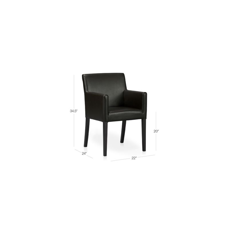 Lowe Onyx Leather Dining Arm Chair