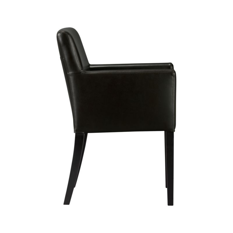 Lowe Onyx Leather Dining Arm Chair