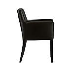 Lowe Onyx Leather Dining Arm Chair + Reviews | Crate & Barrel