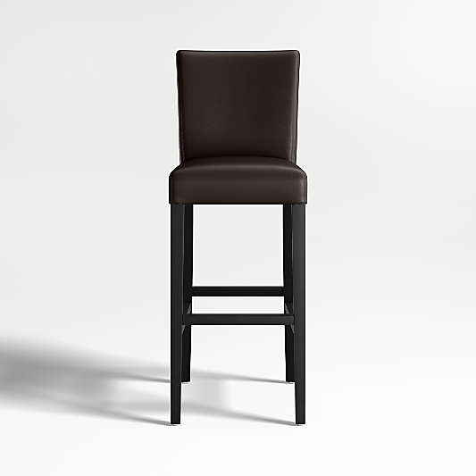 Lowe Chocolate Leather Counter Stool with Ebony Wood Legs