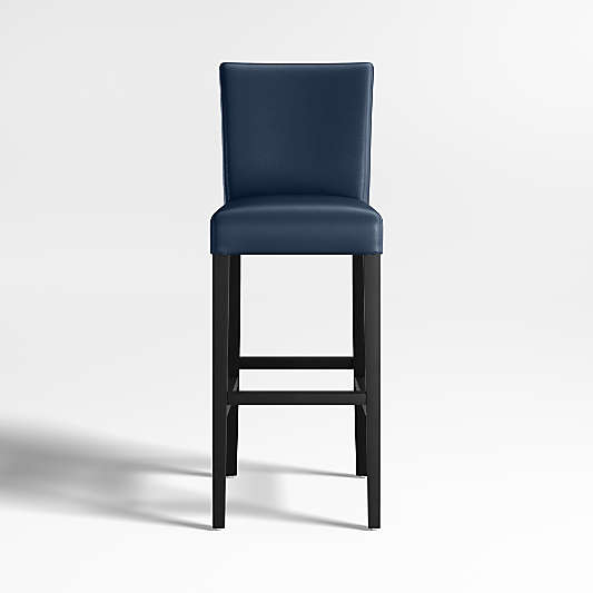 Lowe Navy Leather Bar Stool