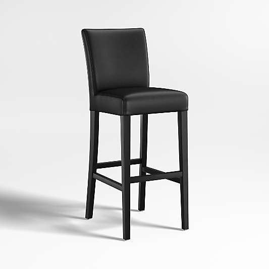 Lowe Onyx Leather Bar Stool with Ebony Wood Legs