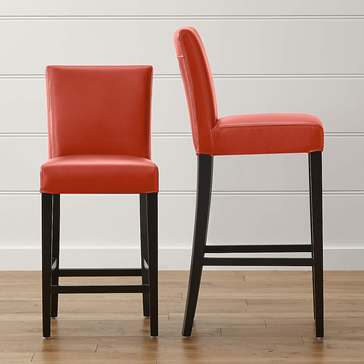 orange leather bar stools