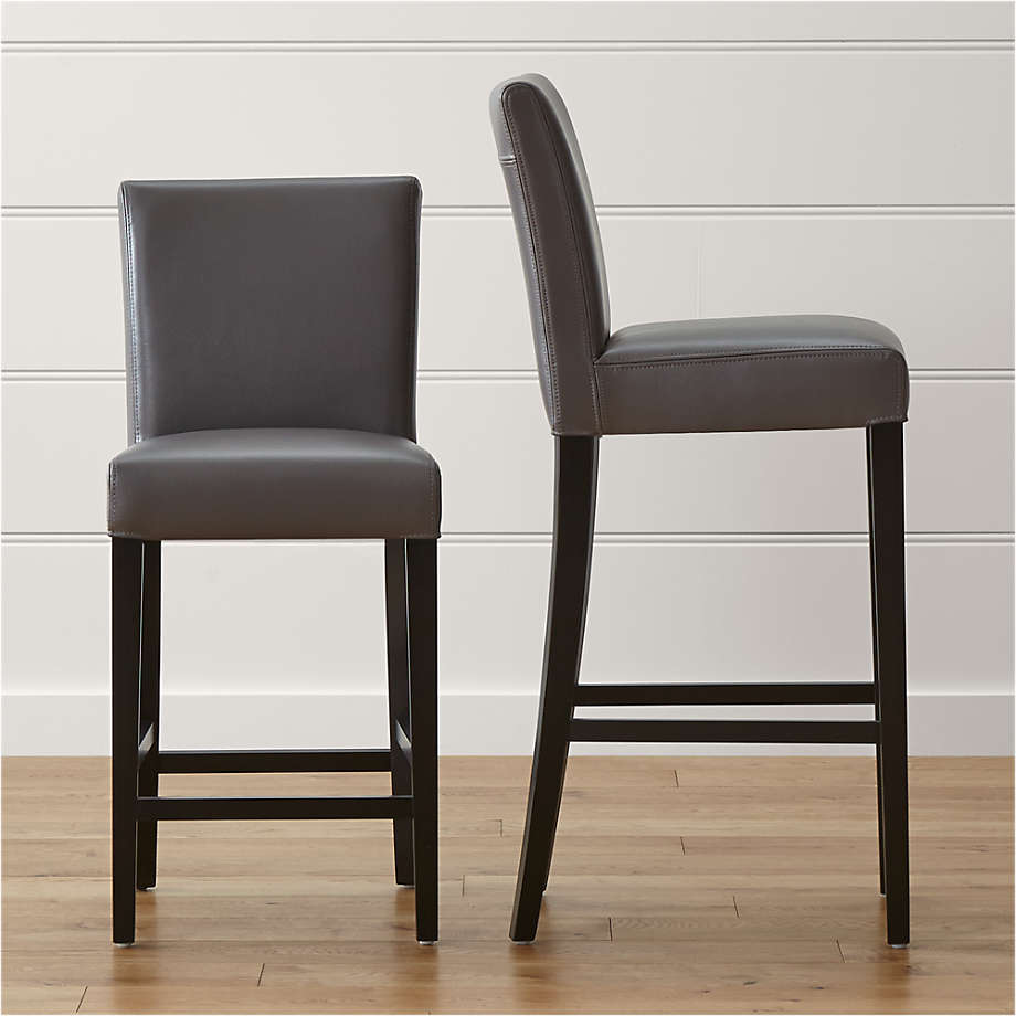 Lowe Smoke Leather Bar Stool Reviews Crate Barrel