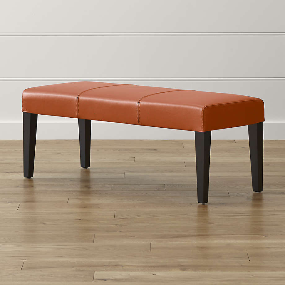 Lowe Persimmon Leather Backless Bench (Open Larger View)
