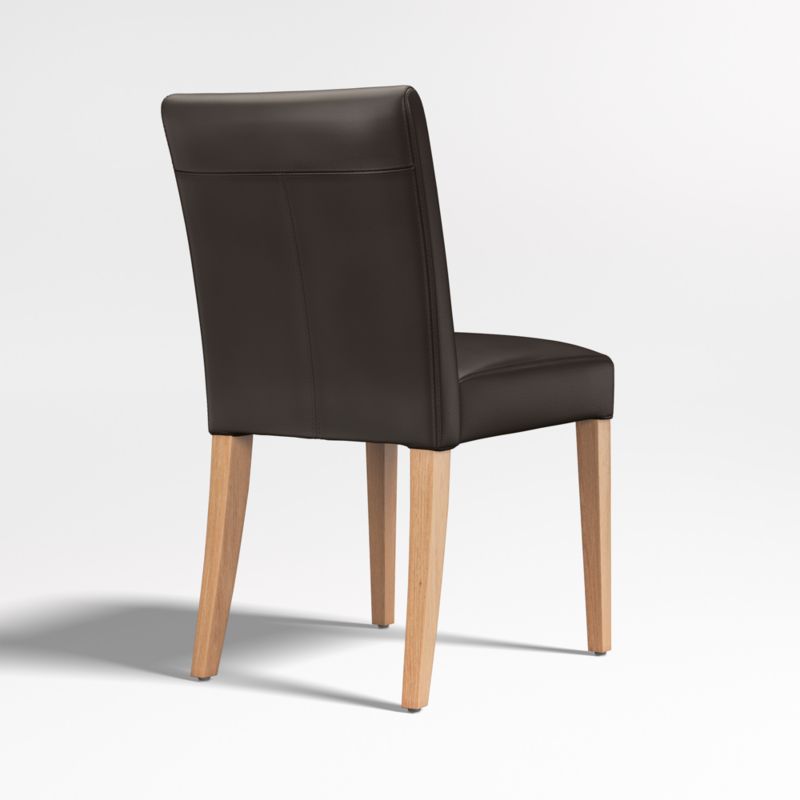 Lowe Chocolate Leather Dining Chair with Natural Wood Legs - image 5 of 6