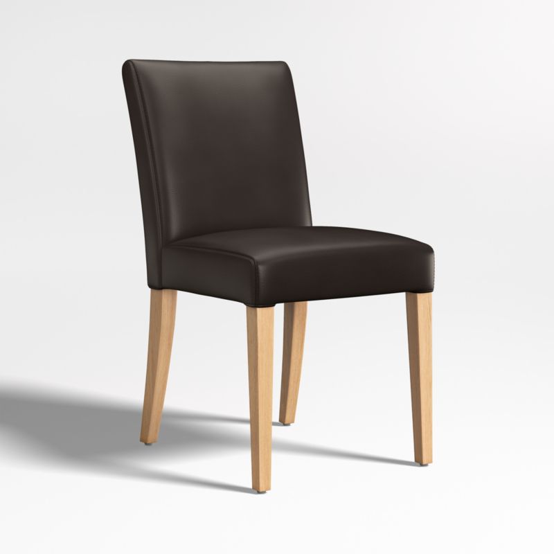 Lowe Chocolate Leather Dining Chair with Natural Wood Legs - image 3 of 6