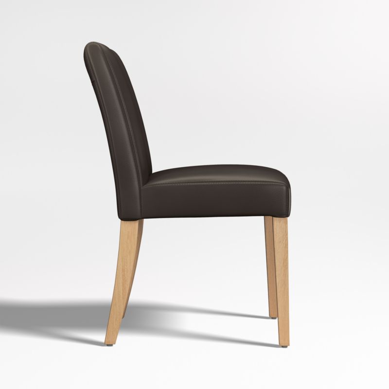 Lowe Chocolate Leather Dining Chair with Natural Wood Legs - image 4 of 6