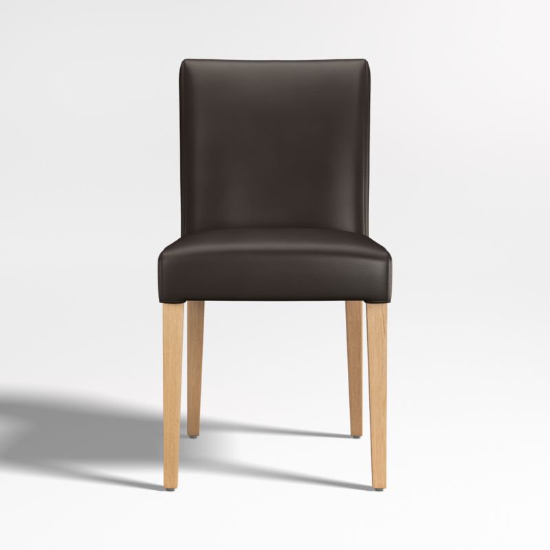 Lowe Chocolate Leather Dining Chair with Natural Wood Legs - image 0 of 6