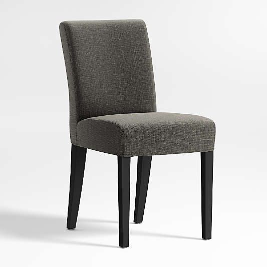 Lowe Charcoal Grey Upholstered Dining Chair with Ebony Wood Legs