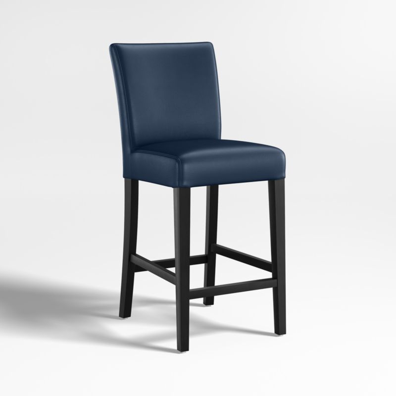Lowe Navy Leather Counter Stool