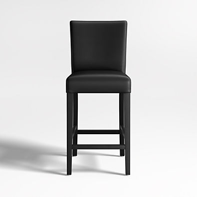 View Lowe Onyx Leather Counter Stool with Ebony Wood Legs details
