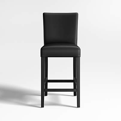 Lowe Onyx Leather Counter Stool with Ebony Wood Legs