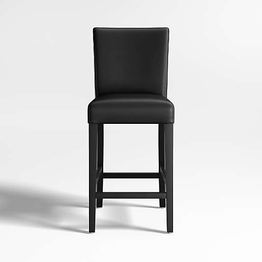 Lowe Onyx Leather with Ebony Wood Legs Bar & Counter Stools