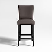 Lowe Ivory Upholstered Counter Stool with Natural Wood Legs