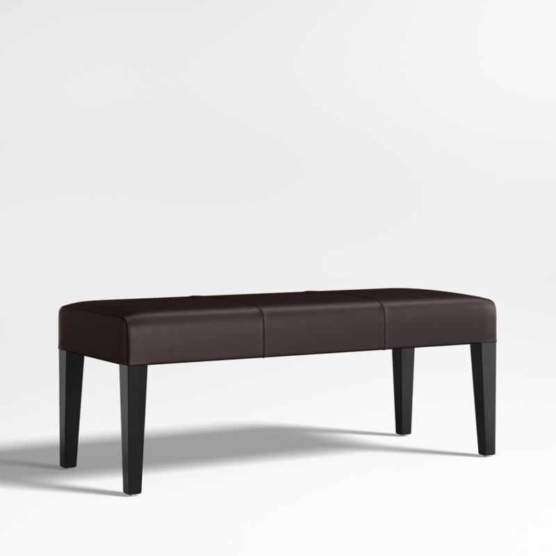 Lowe Chocolate Leather Backless Bench