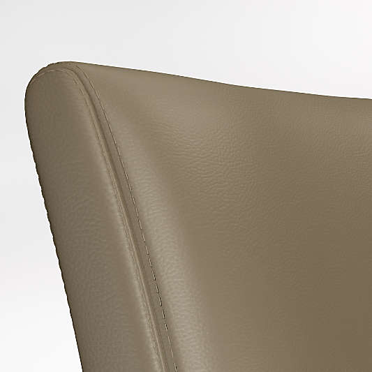 Lowe Moss Green Leather Dining Chair with Ebony Wood Legs