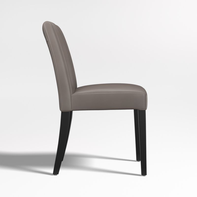 Lowe Grey Leather Dining Chair with Ebony Wood Legs - image 3 of 5