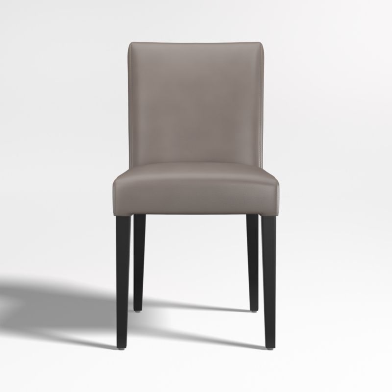 Lowe Grey Leather Dining Chair with Ebony Wood Legs - image 0 of 5