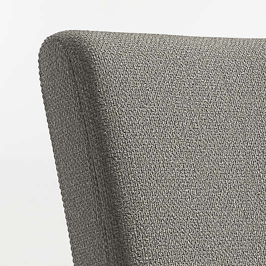 Lowe Charcoal Grey Upholstered Stools with Ebony Wood Legs