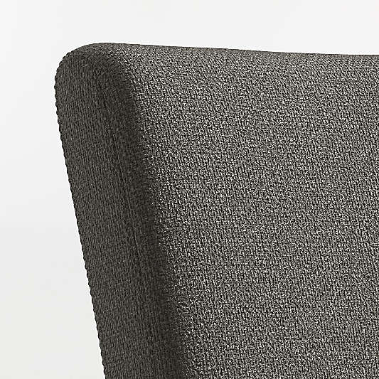 Lowe Charcoal Grey Upholstered Stools with Ebony Wood Legs