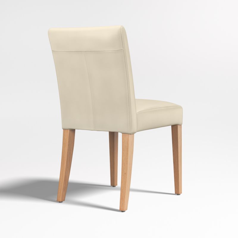 Lowe Ivory Leather Dining Chair with Natural Wood Legs - image 5 of 6