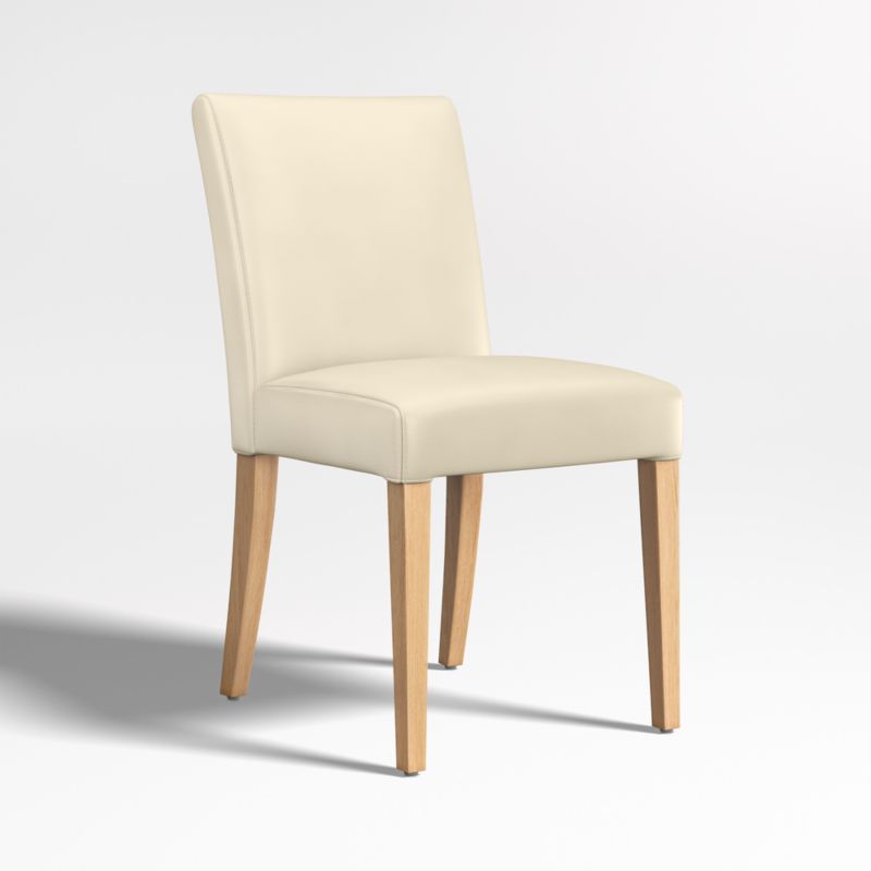 Lowe Ivory Leather Dining Chair with Natural Wood Legs - image 3 of 6