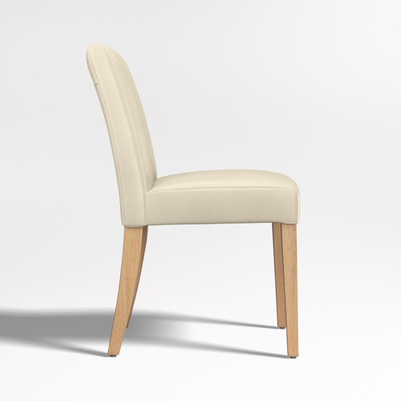 Lowe Ivory Leather Dining Chair with Natural Wood Legs - image 4 of 6