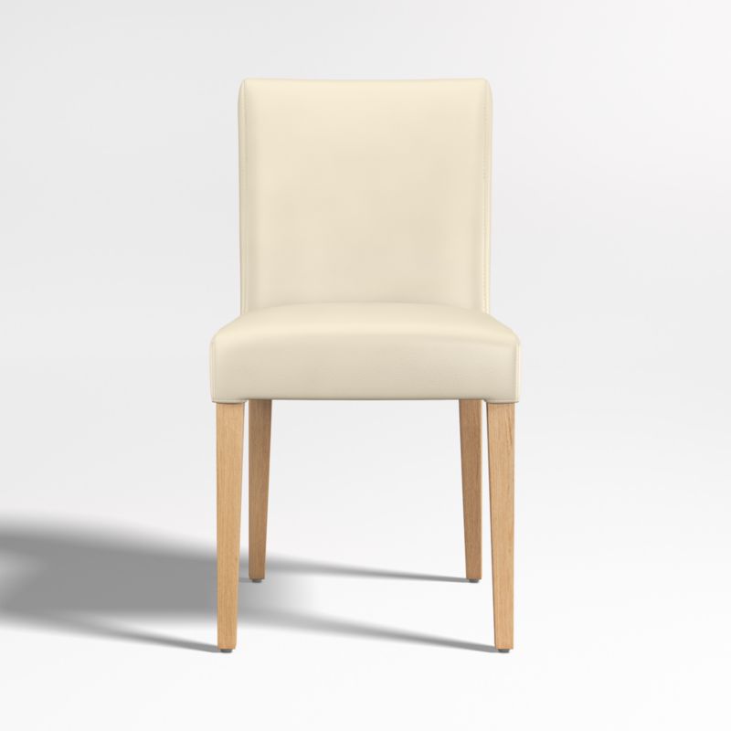 Lowe Ivory Leather Dining Chair with Natural Wood Legs - image 0 of 6