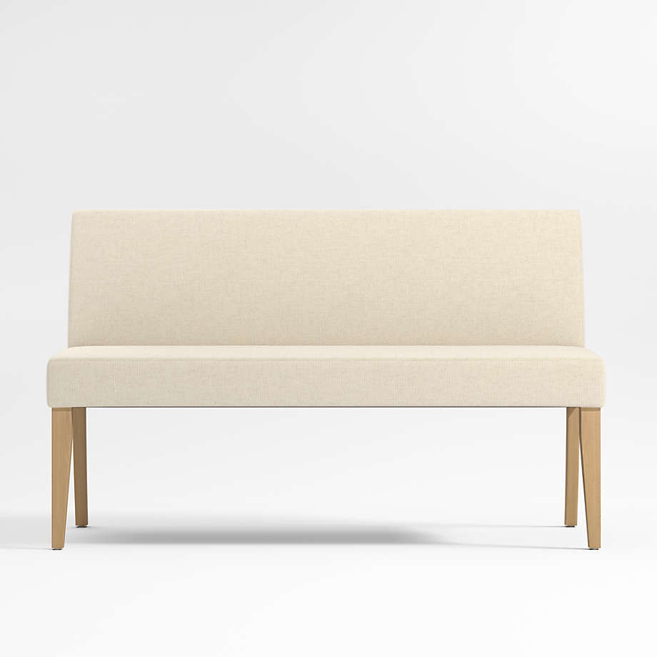 Lowe Ivory Grey Dining Banquette Bench Crate & Barrel