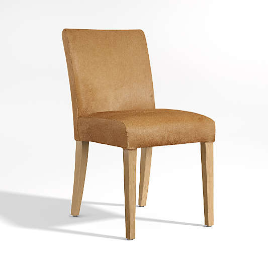 Lowe Light Brown Hair on Hide Dining Chair with Natural Wood Legs