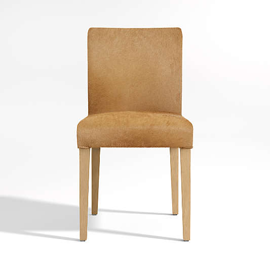 Lowe Light Brown Hair on Hide Dining Chair with Natural Wood Legs