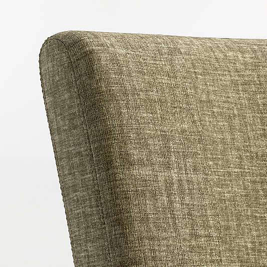 Lowe Doux Olive Upholstered Stools with Natural Wood Legs