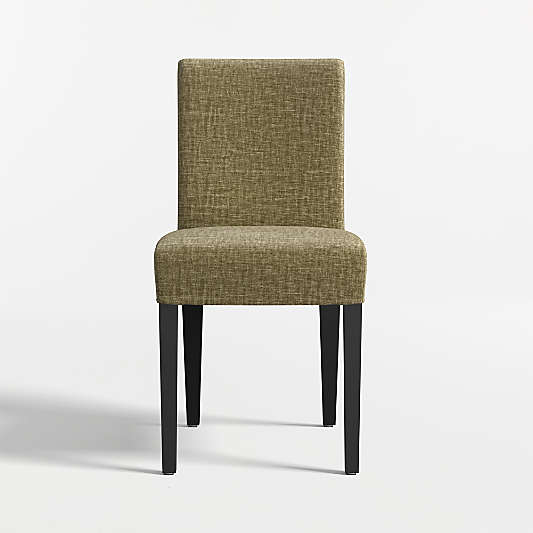 Lowe Doux Olive Upholstered Dining Chair with Ebony Wood Legs