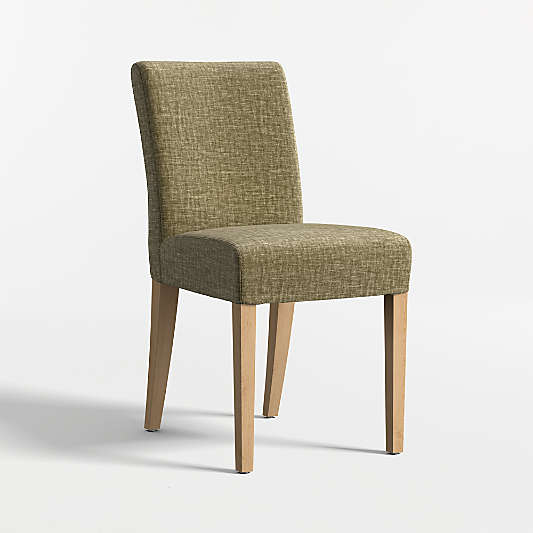 Lowe Doux Olive Upholstered Dining Chair with Natural Wood Legs