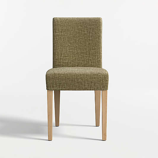 Lowe Doux Olive Upholstered Dining Chair with Natural Wood Legs