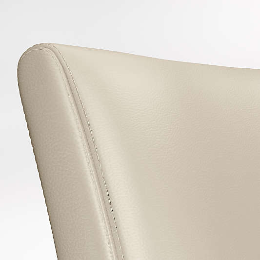 Lowe Bone Leather Dining Chair with Natural Wood Legs