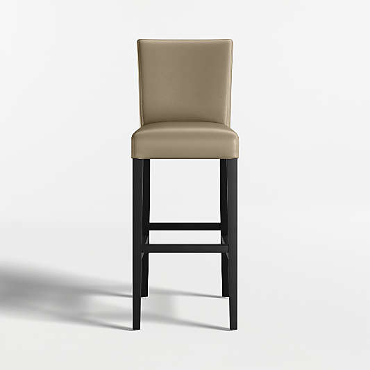 Lowe Moss Green Leather Bar Stool with Ebony Wood Legs