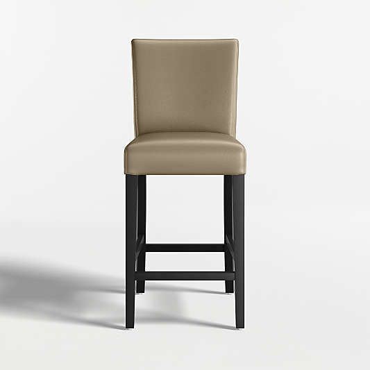 Lowe Moss Green Leather Counter Stool with Ebony Wood Legs