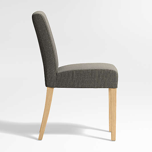 Lowe Charcoal Grey Upholstered Dining Chair with Natural Wood Legs