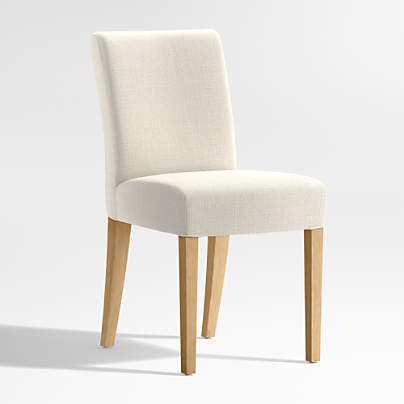 Lowe Ivory Upholstered Dining Chair with Natural Wood Legs