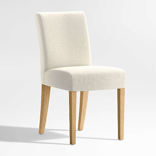 Lowe Ivory Upholstered Dining Chair with Natural Wood Legs