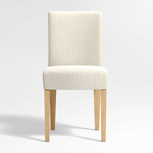 Lowe Ivory Upholstered Dining Chair with Natural Wood Legs